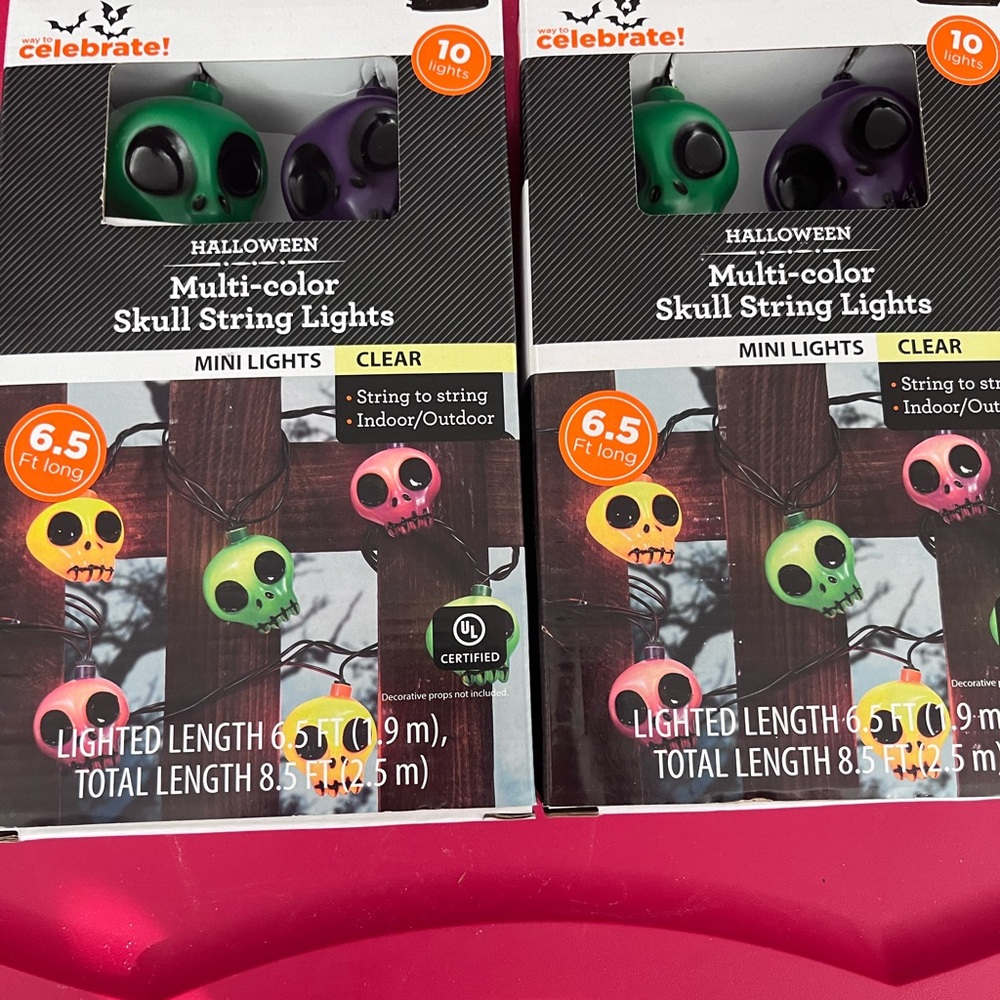 Halloween Multi-color Skull String Lights (10 Lights)